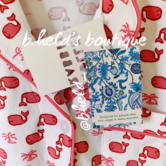 Roller Rabbit Moby The Whale Polo Pajamas in Pink Size Small S Brand New NWT - Picture 5 of 17